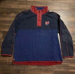 Fat Face The Airlie Half Zip Sweatshirt Blue Red UK Flag